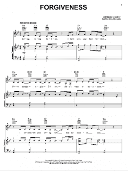 page one of Forgiveness (Piano, Vocal & Guitar Chords (Right-Hand Melody))