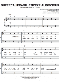 page one of Supercalifragilisticexpialidocious (from Mary Poppins) (Easy Piano)