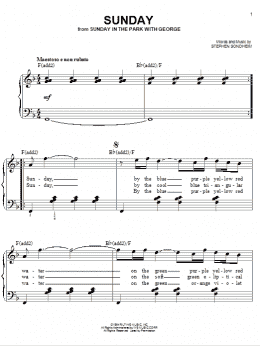 page one of Sunday (Easy Piano)