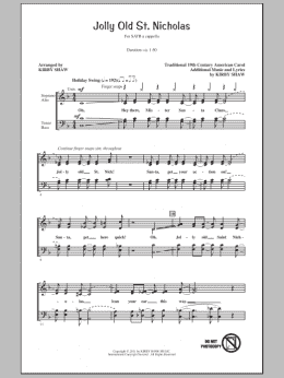 page one of Jolly Old St. Nicholas (SATB Choir)