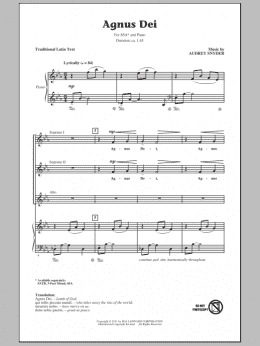 page one of Agnus Dei (SSA Choir)