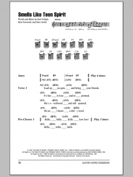 page one of Smells Like Teen Spirit (Guitar Chords/Lyrics)