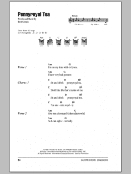 page one of Pennyroyal Tea (Guitar Chords/Lyrics)