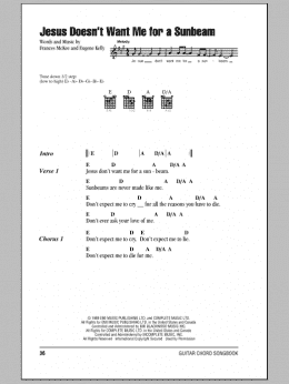 page one of Jesus Doesn't Want Me For A Sunbeam (Guitar Chords/Lyrics)