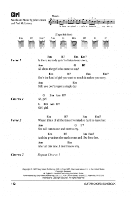 page one of Girl (Guitar Chords/Lyrics)