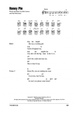 page one of Honey Pie (Guitar Chords/Lyrics)