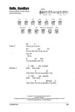 page one of Hello, Goodbye (Guitar Chords/Lyrics)