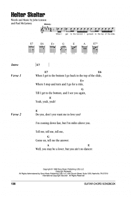 page one of Helter Skelter (Guitar Chords/Lyrics)