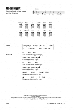 page one of Good Night (Guitar Chords/Lyrics)