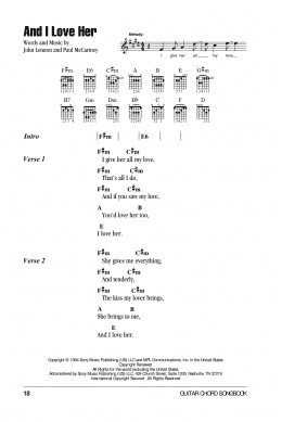 page one of And I Love Her (Guitar Chords/Lyrics)