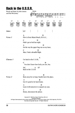 page one of Back In The U.S.S.R. (Guitar Chords/Lyrics)