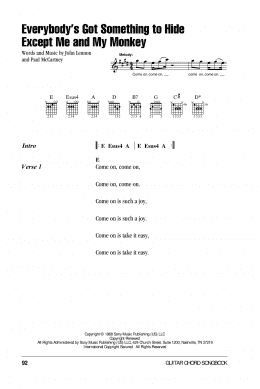 page one of Everybody's Got Something To Hide Except Me And My Monkey (Guitar Chords/Lyrics)