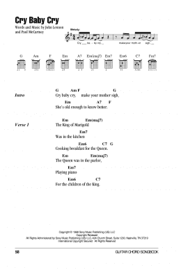 page one of Cry Baby Cry (Guitar Chords/Lyrics)