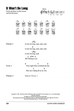 page one of It Won't Be Long (Guitar Chords/Lyrics)