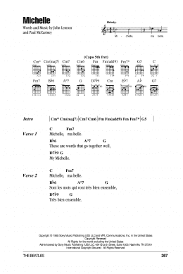 page one of Michelle (Guitar Chords/Lyrics)