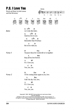 page one of P.S. I Love You (Guitar Chords/Lyrics)