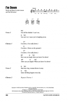 page one of I'm Down (Guitar Chords/Lyrics)