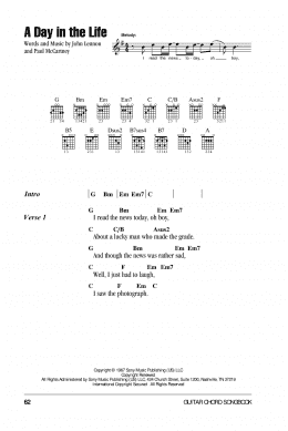 page one of A Day In The Life (Guitar Chords/Lyrics)