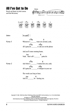 page one of All I've Got To Do (Guitar Chords/Lyrics)