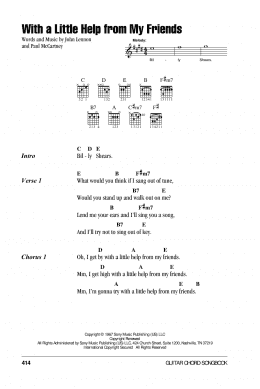 page one of With A Little Help From My Friends (Guitar Chords/Lyrics)