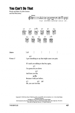 page one of You Can't Do That (Guitar Chords/Lyrics)