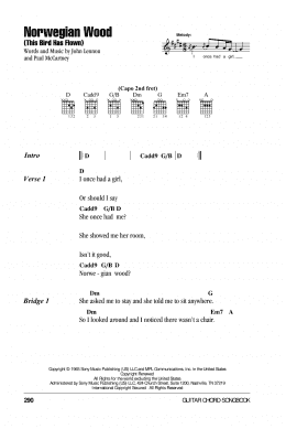 page one of Norwegian Wood (This Bird Has Flown) (Guitar Chords/Lyrics)