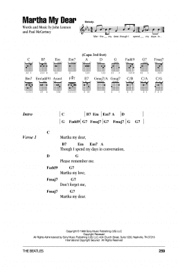 page one of Martha My Dear (Guitar Chords/Lyrics)