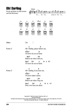 page one of Oh! Darling (Guitar Chords/Lyrics)