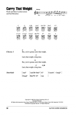 page one of Carry That Weight (Guitar Chords/Lyrics)