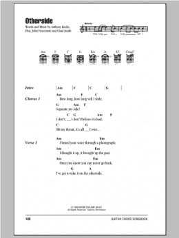 page one of Otherside (Guitar Chords/Lyrics)