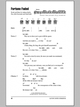 page one of Fortune Faded (Guitar Chords/Lyrics)