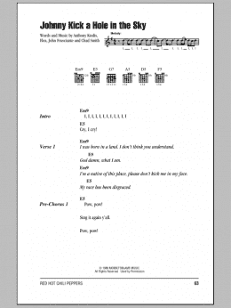 page one of Johnny Kick A Hole In The Sky (Guitar Chords/Lyrics)