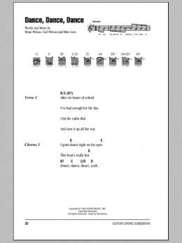 page one of Dance, Dance, Dance (Guitar Chords/Lyrics)