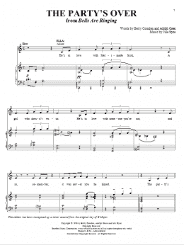 page one of The Party's Over (Piano & Vocal)