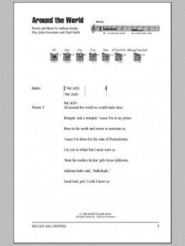 page one of Around The World (Guitar Chords/Lyrics)