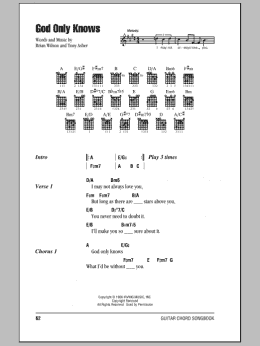 page one of God Only Knows (Guitar Chords/Lyrics)