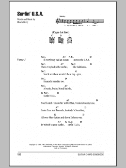 page one of Surfin' U.S.A. (Guitar Chords/Lyrics)