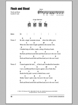 page one of Flesh And Blood (Guitar Chords/Lyrics)