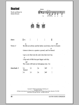 page one of Busted (Guitar Chords/Lyrics)