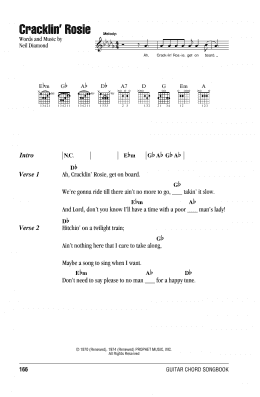 page one of Cracklin' Rosie (Guitar Chords/Lyrics)