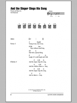 page one of And The Singer Sings His Song (Guitar Chords/Lyrics)