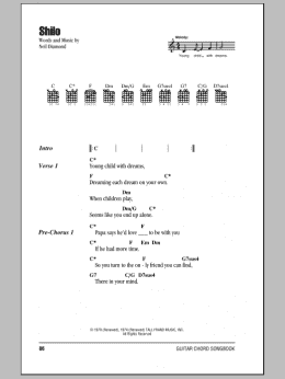 page one of Shilo (Guitar Chords/Lyrics)