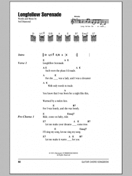 page one of Longfellow Serenade (Guitar Chords/Lyrics)