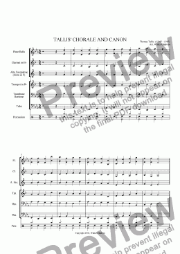 page one of Tallis’ Chorale and Canon