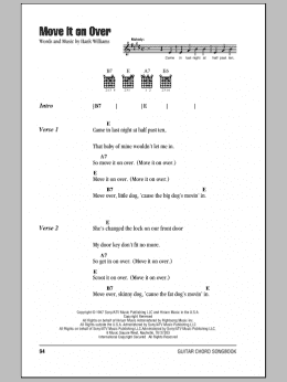 page one of Move It On Over (Guitar Chords/Lyrics)