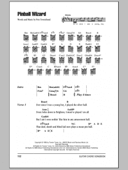 page one of Pinball Wizard (Guitar Chords/Lyrics)