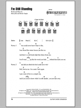 page one of I'm Still Standing (Guitar Chords/Lyrics)