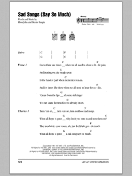 page one of Sad Songs (Say So Much) (Guitar Chords/Lyrics)