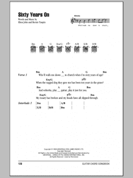 page one of Sixty Years On (Guitar Chords/Lyrics)