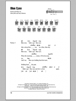 page one of Blue Eyes (Guitar Chords/Lyrics)